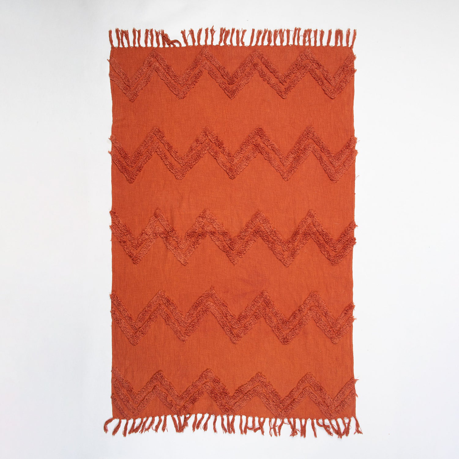 Indian Soild Orange Christmas Organic Throw Blanket