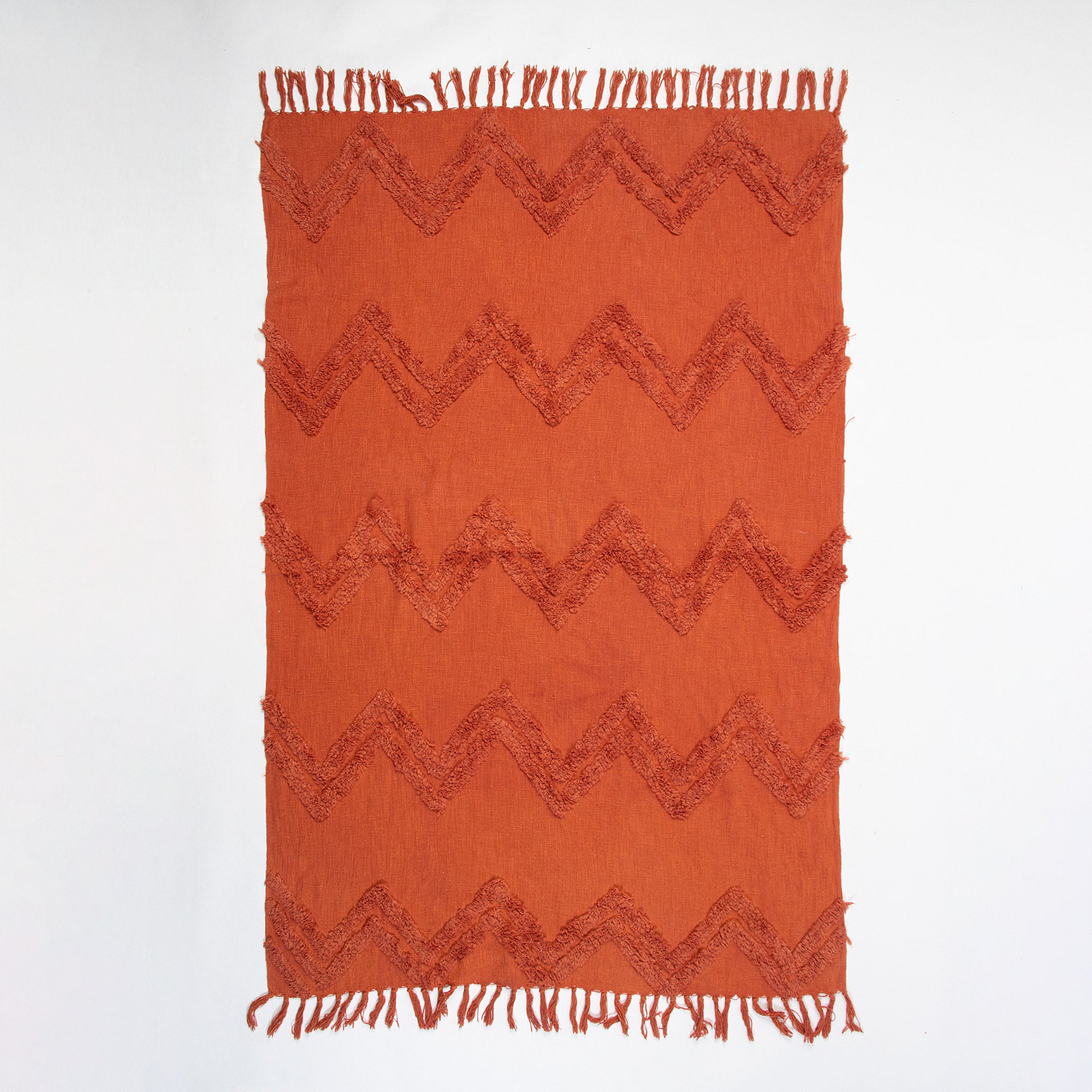 Indian Soild Orange Christmas Organic Throw Blanket