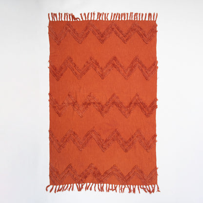 Indian Soild Orange Christmas Organic Throw Blanket