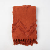 Indian Soild Orange Christmas Organic Throw Blanket