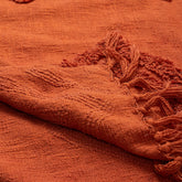 Indian Soild Orange Christmas Organic Throw Blanket