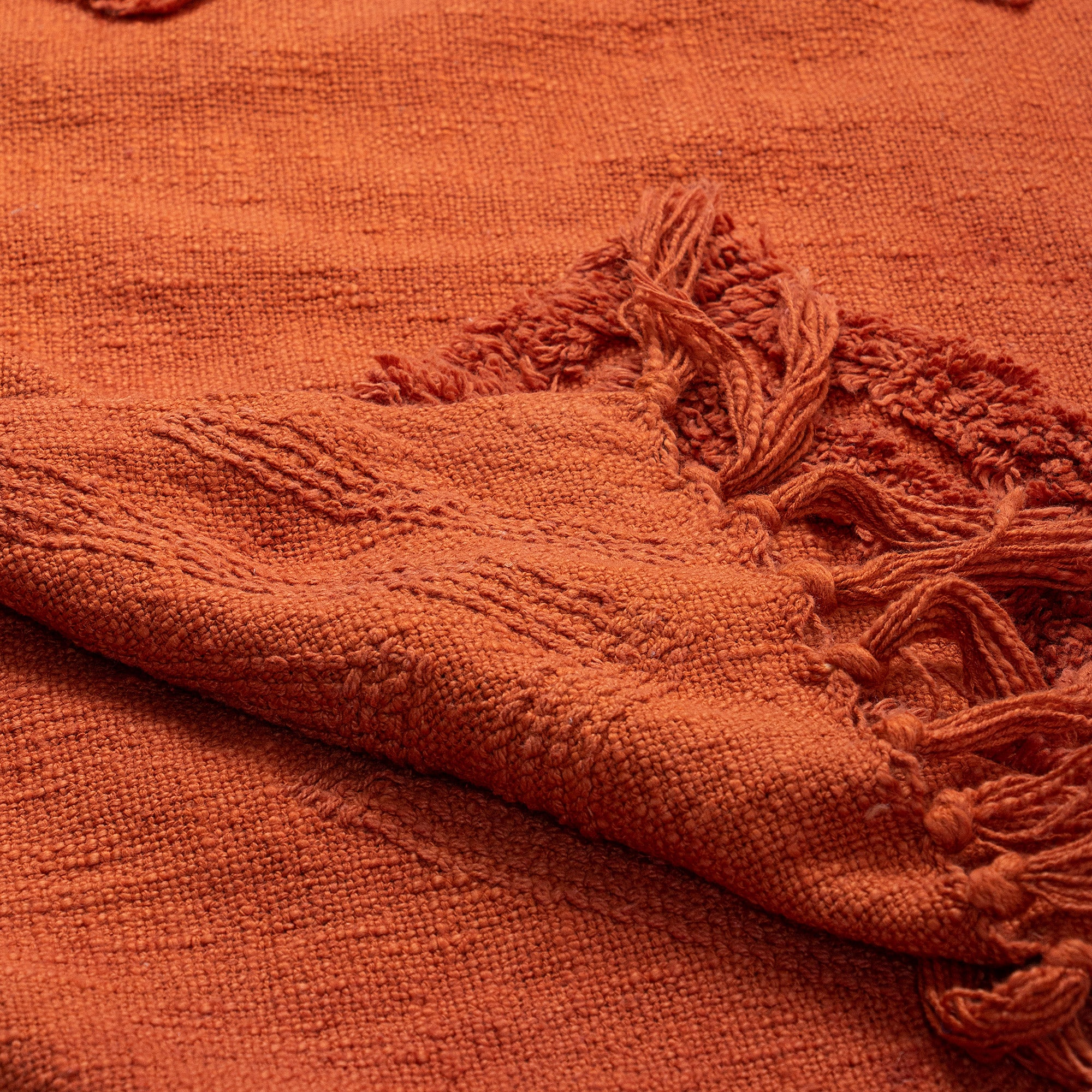 Indian Soild Orange Christmas Organic Throw Blanket