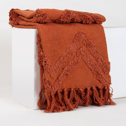 Indian Soild Orange Christmas Organic Throw Blanket