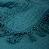 Indian Solid Green Pure Cotton Kantha Quilt Blanket