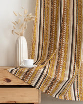 Indian Stripe Block Print Cafe Drapes Curtains