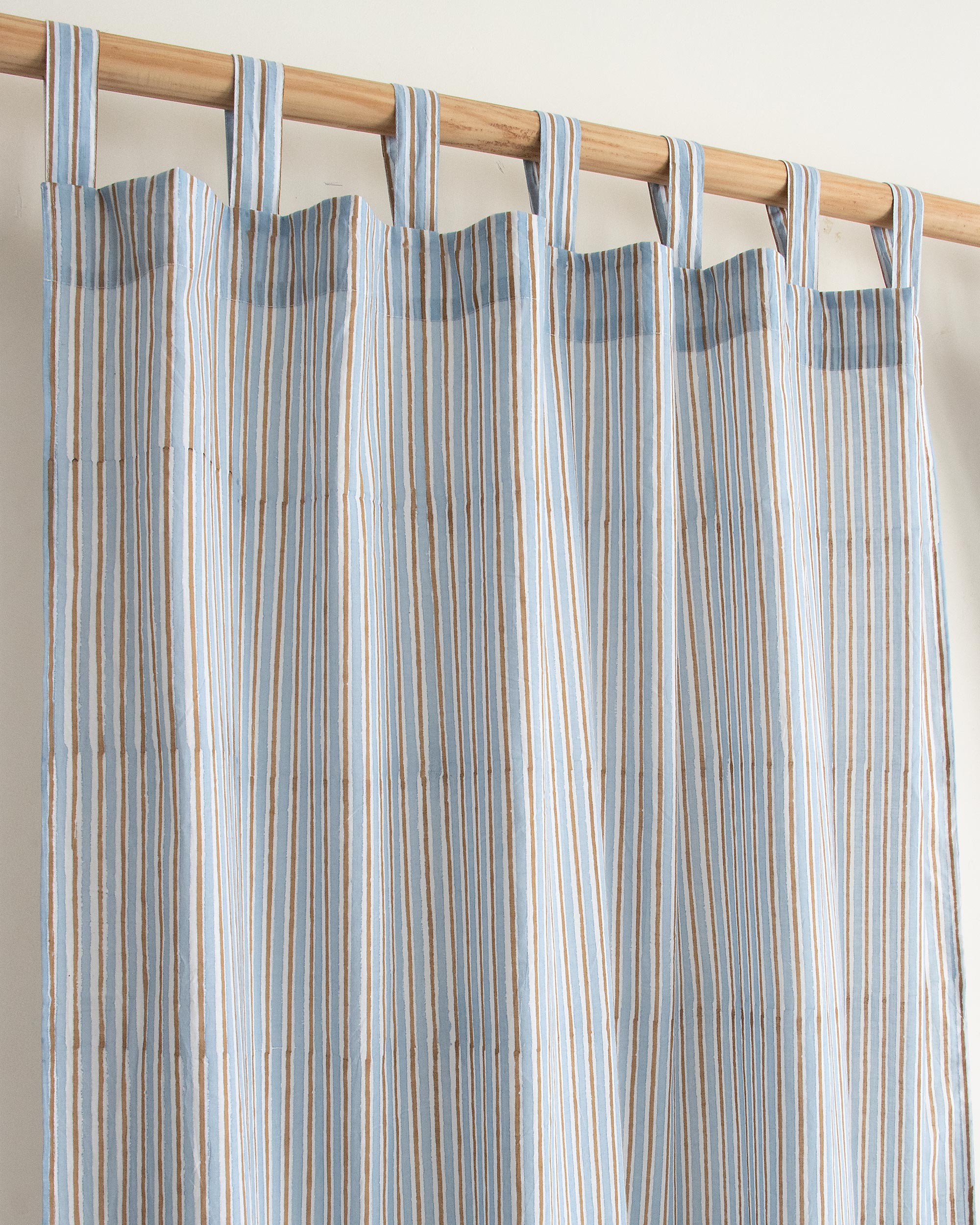 Indian Stripe Block Printed Pure Cotton for Home Decor