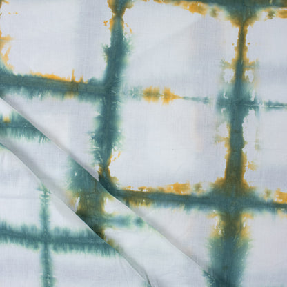 Indian Tie Dye Handmade Check Design Sewing Fabrics