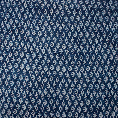 Indigo Abstract Print Organic Natural Cotton Fabric