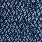 Indigo Abstract Print Organic Natural Cotton Fabric