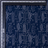  Indigo Animal Hand Block Print Organic Cotton Fabric