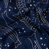  Indigo Animal Hand Block Print Organic Cotton Fabric