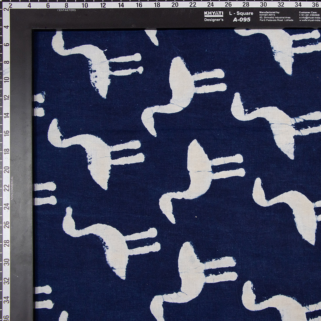 Indigo Bird Printed Organic Natural Cotton Fabric