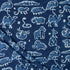 Indigo Blue Animal Printed Cotton Fabric By the Yard