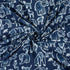 Indigo Blue Block Print Wildlife Pattern Cotton Fabric