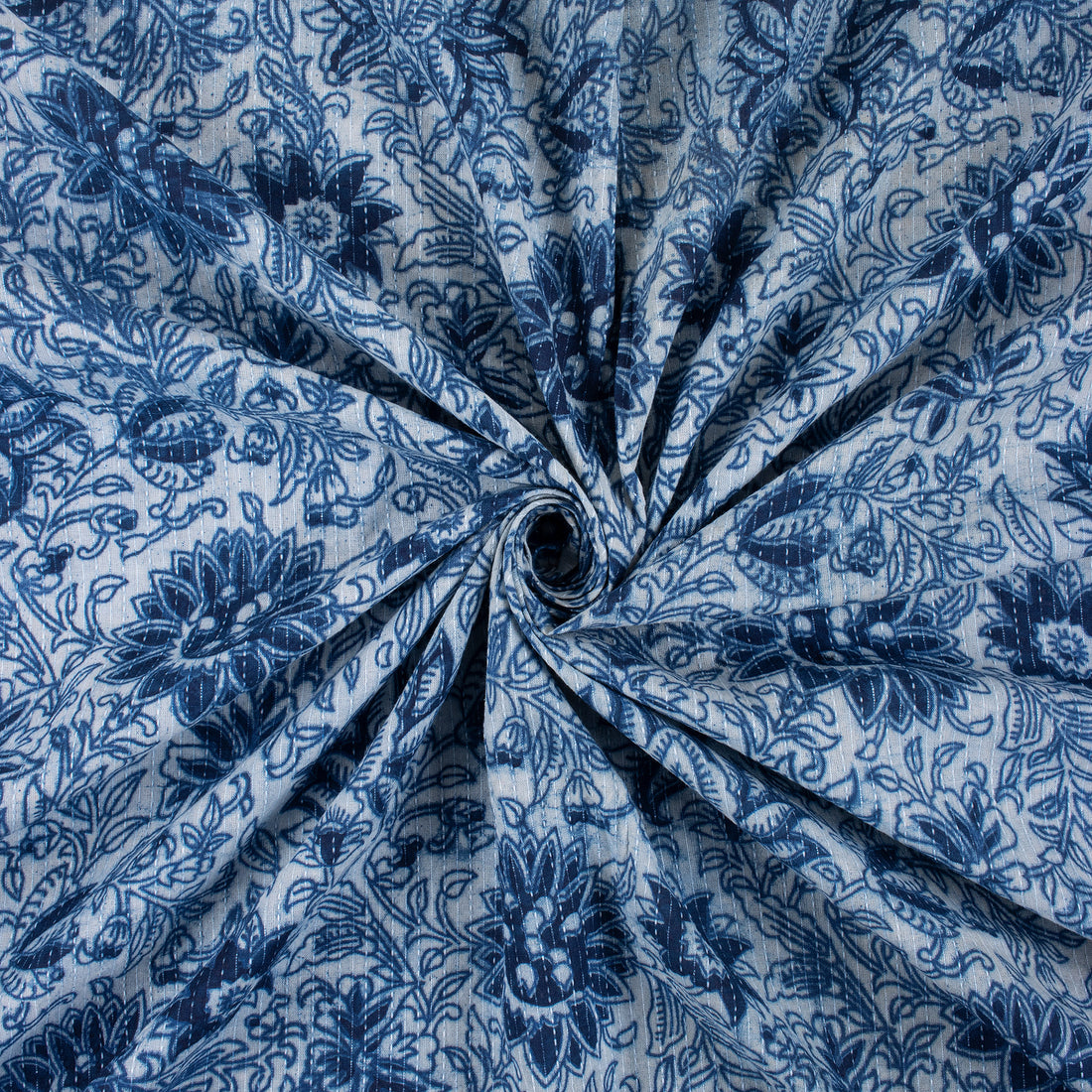 Indigo Blue Cotton Cloth Soft Kantha Fabric