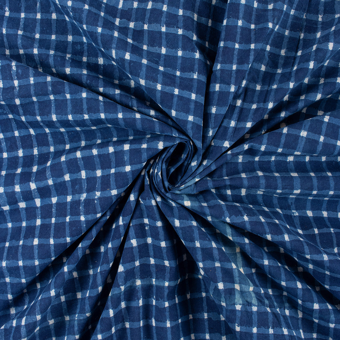 Indigo Blue Cotton Fabric Yard