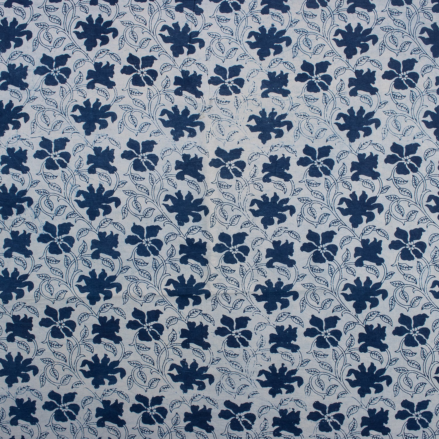 Indigo Blue Floral Printed 100% Cotton Fabric