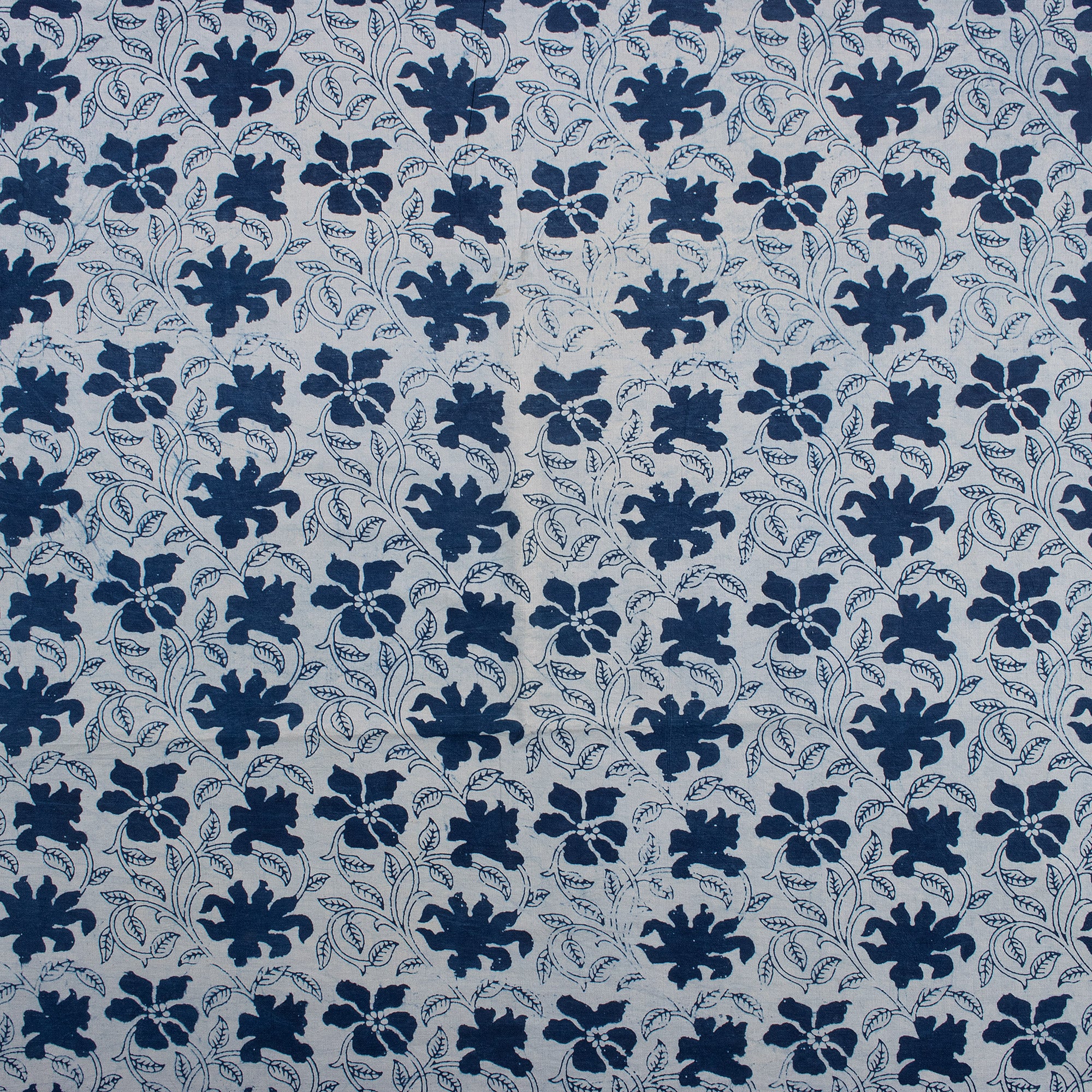 Indigo Blue Floral Printed 100% Cotton Fabric