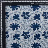 Indigo Blue Floral Printed 100% Cotton Fabric