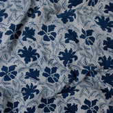 Indigo Blue Floral Printed 100% Cotton Fabric