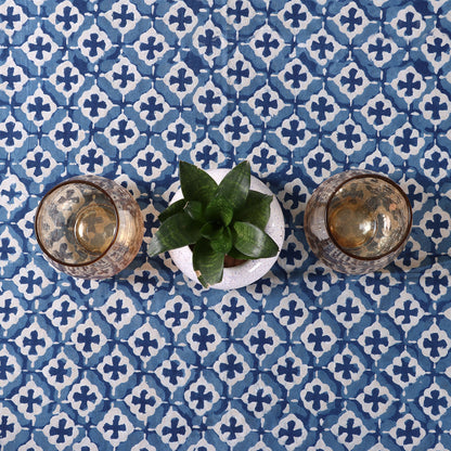 Indigo Blue Hand Block Printed Dinner Tablecloth