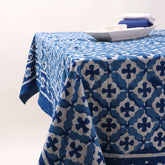 Indigo Blue Hand Block Printed Dinner Tablecloth