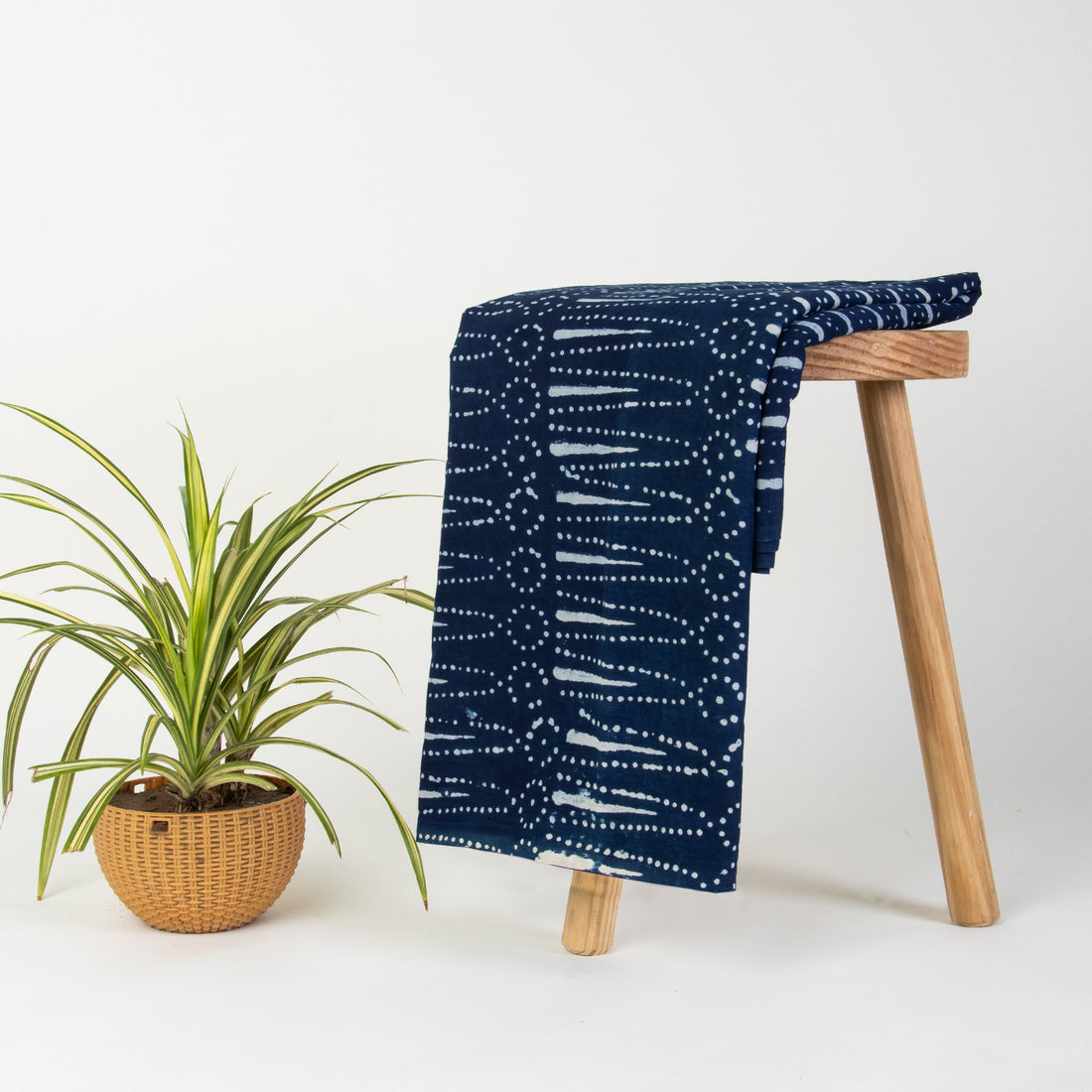 Indigo Blue Organic Cotton Hand Block Print Fabric