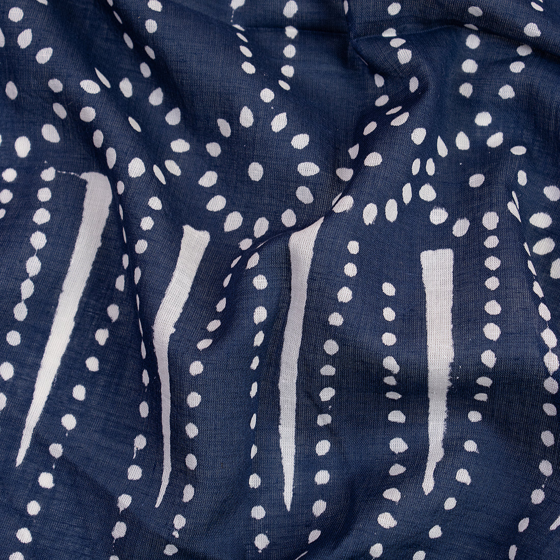 Indigo Blue Organic Cotton Hand Block Print Fabric