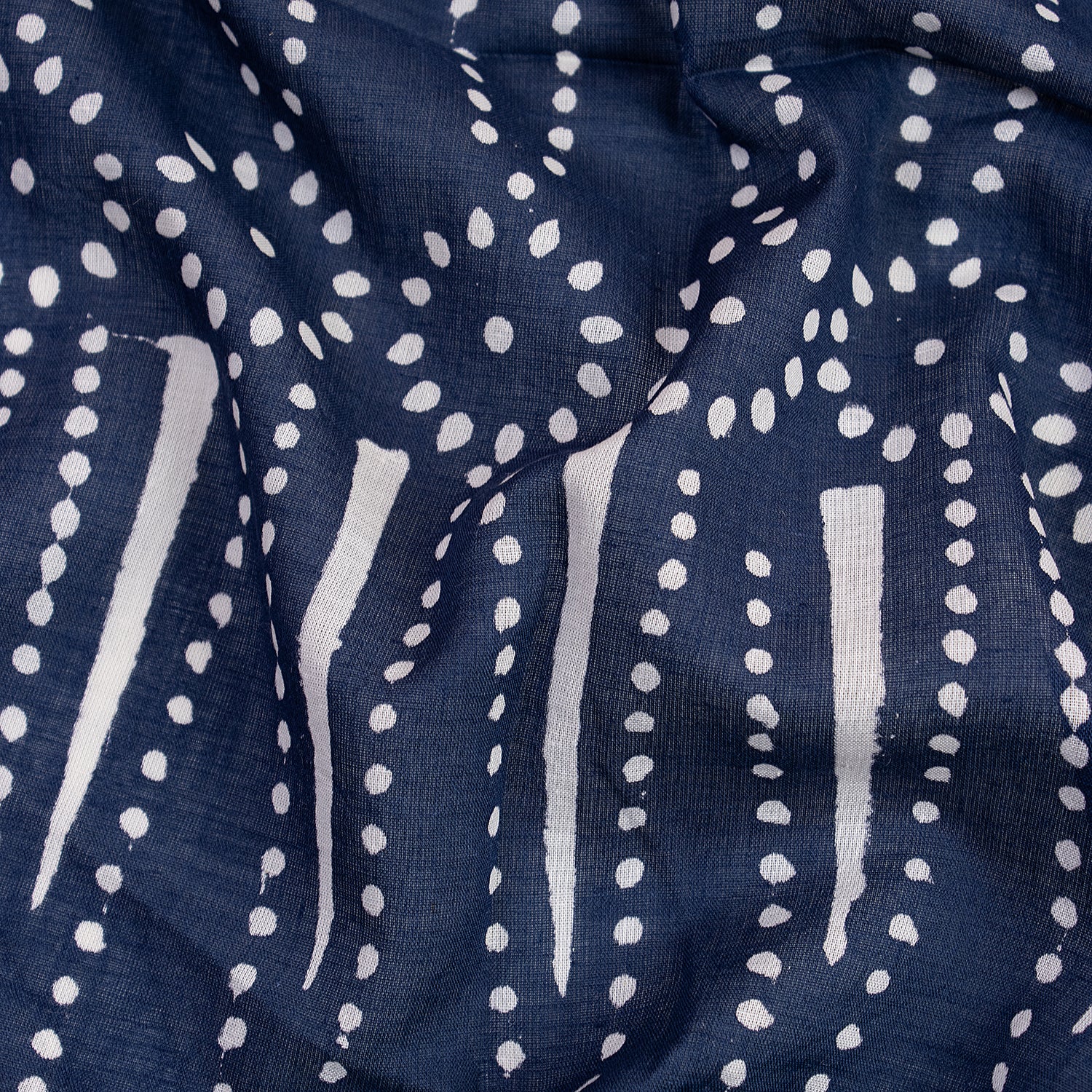 Indigo Blue Organic Cotton Hand Block Print Fabric