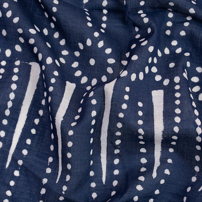 Indigo Blue Organic Cotton Hand Block Print Fabric