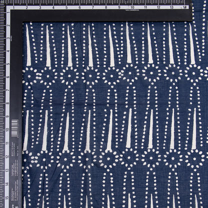 Indigo Blue Organic Cotton Hand Block Print Fabric