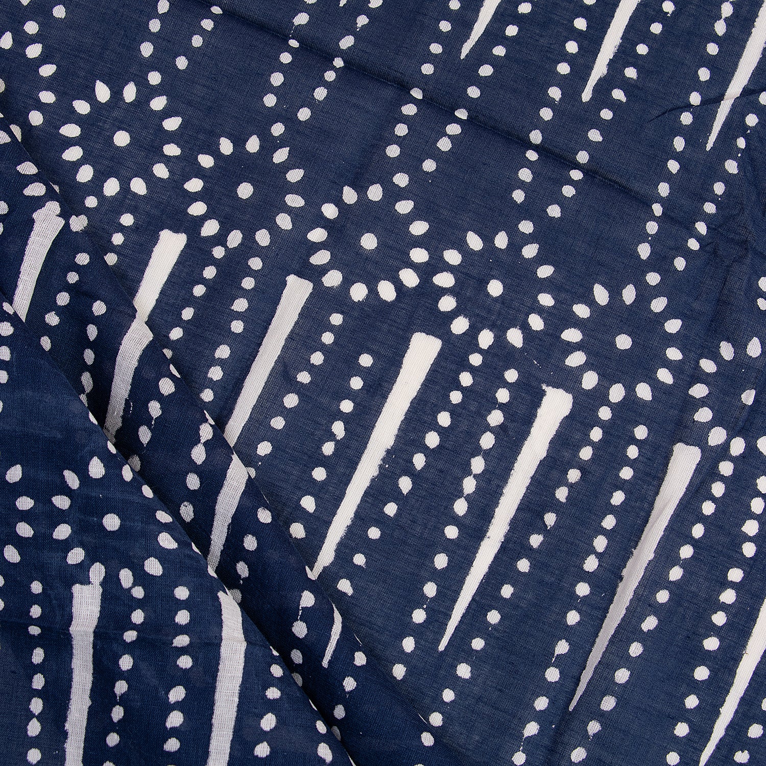 Indigo Blue Organic Cotton Hand Block Print Fabric
