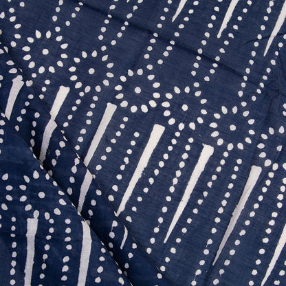 Indigo Blue Organic Cotton Hand Block Print Fabric