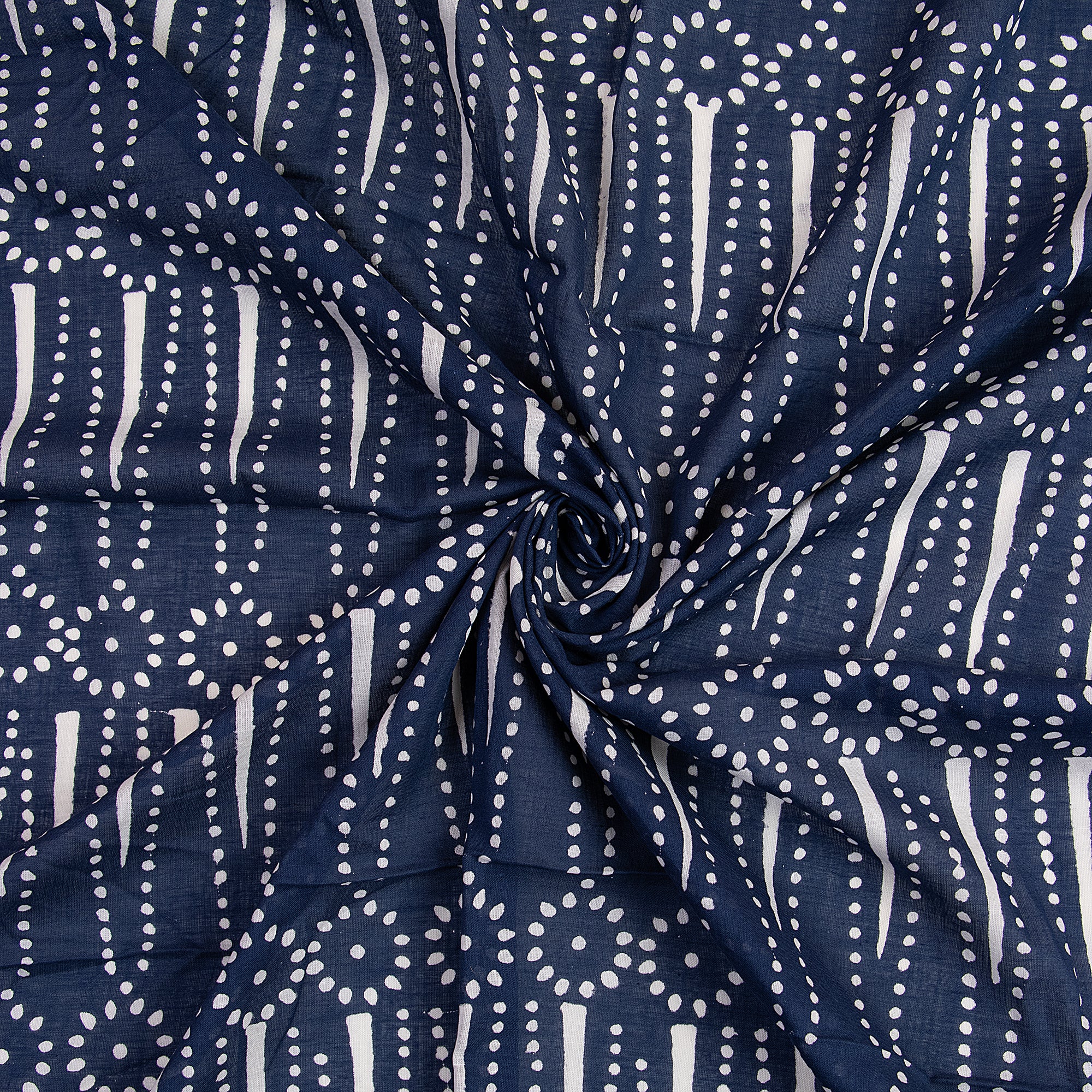 Indigo Blue Organic Cotton Hand Block Print Fabric