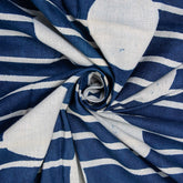Indigo Blue Polka Dots Print Yard Cotton Fabric