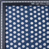  Indigo Blue Polkas Dot Hand Block Print Cotton Fabric