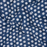  Indigo Blue Polkas Dot Hand Block Print Cotton Fabric