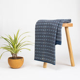 Indigo Blue Striped Print Cotton Cloth Fabric
