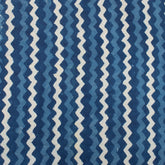 Indigo Blue Wave Hand Block Print Fabric