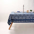  Indigo Dabu Hand Block Print Cotton Dining Tablecloth