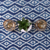 Indigo Dabu Hand Block Print Cotton Dining Tablecloth