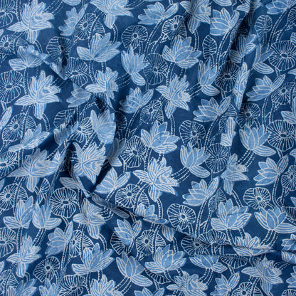 Indigo Floral Cotton Fabric