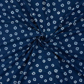 Indigo Geometrical Print Cotton Fabric By The Yard