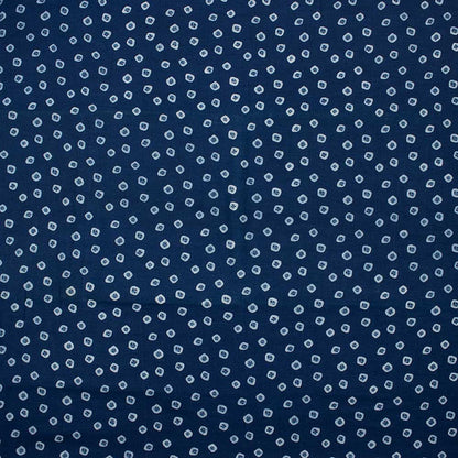Indigo Geometrical Print Cotton Fabric By The Yard