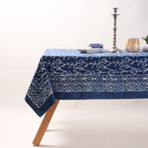 Indigo Hand Block Print Natural Dyed Tablecloths