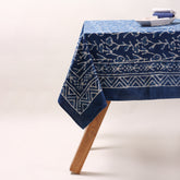 Indigo Hand Block Print Natural Dyed Tablecloths