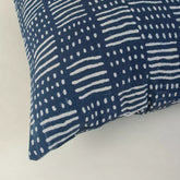Indigo Hand Block Printed Canvas Cushion Cover
