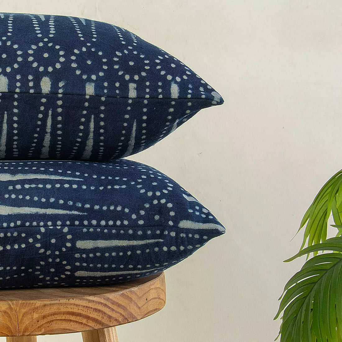Indigo Handmade Canvas Cushion Cover for Living Room