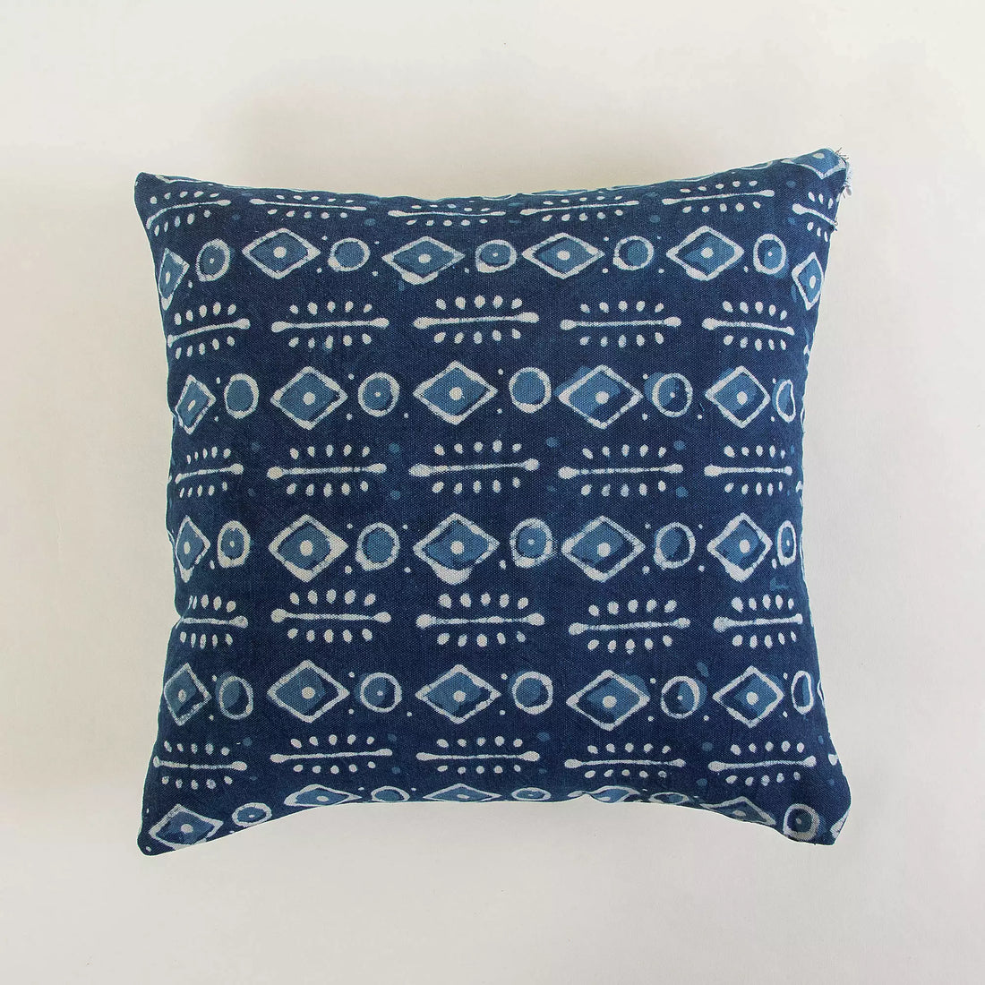 Indigo Modern Hand Block Printed Cotton Canvas Fabric