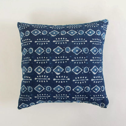 Indigo Modern Hand Block Printed Cotton Canvas Fabric